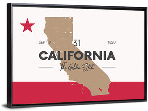 California State Map Wall Art