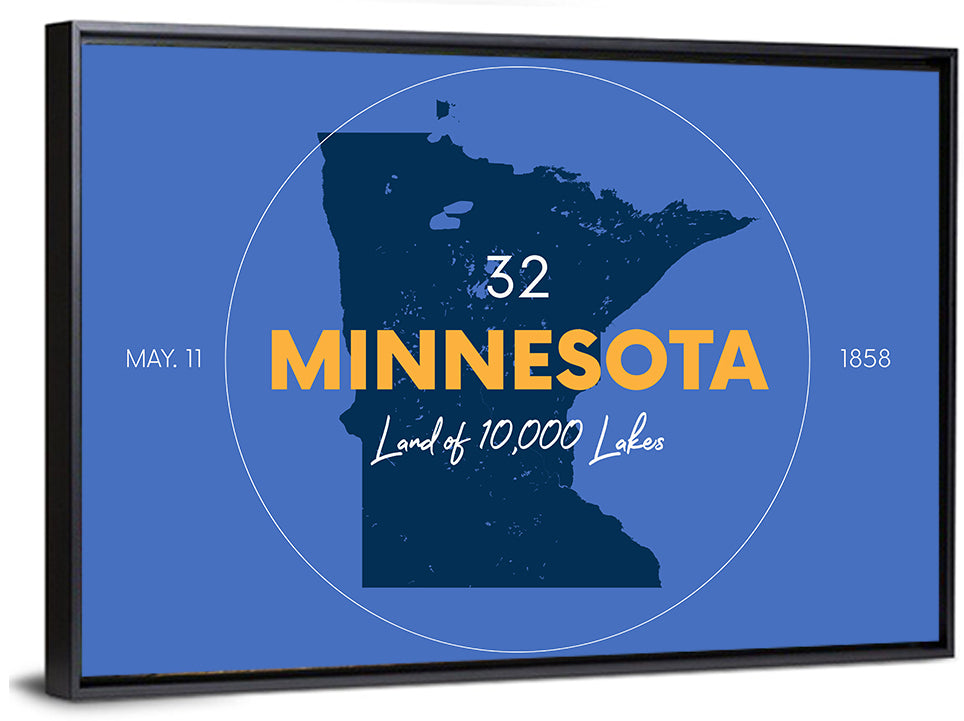 Minnesota State Outline Graphic Wall Art