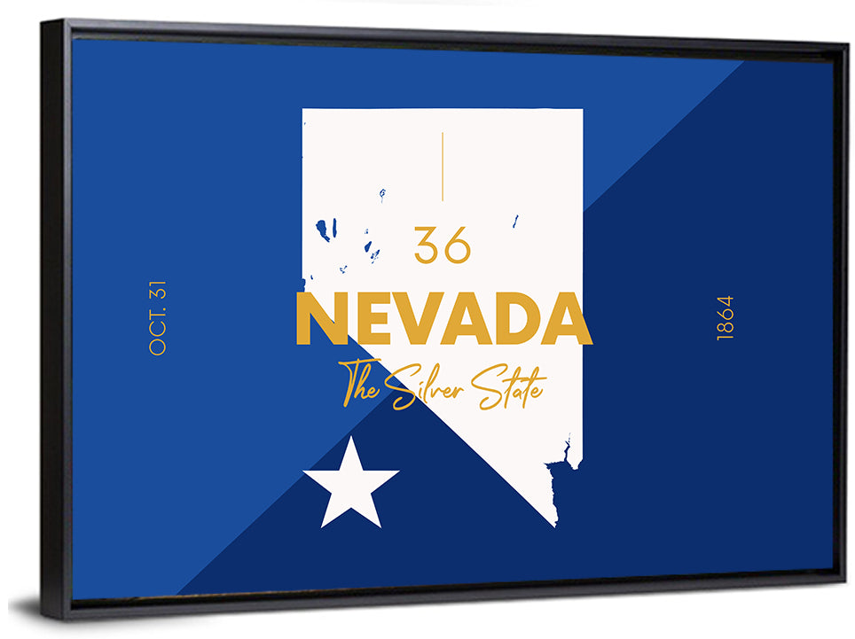 Nevada Map the Silver State Wall Art