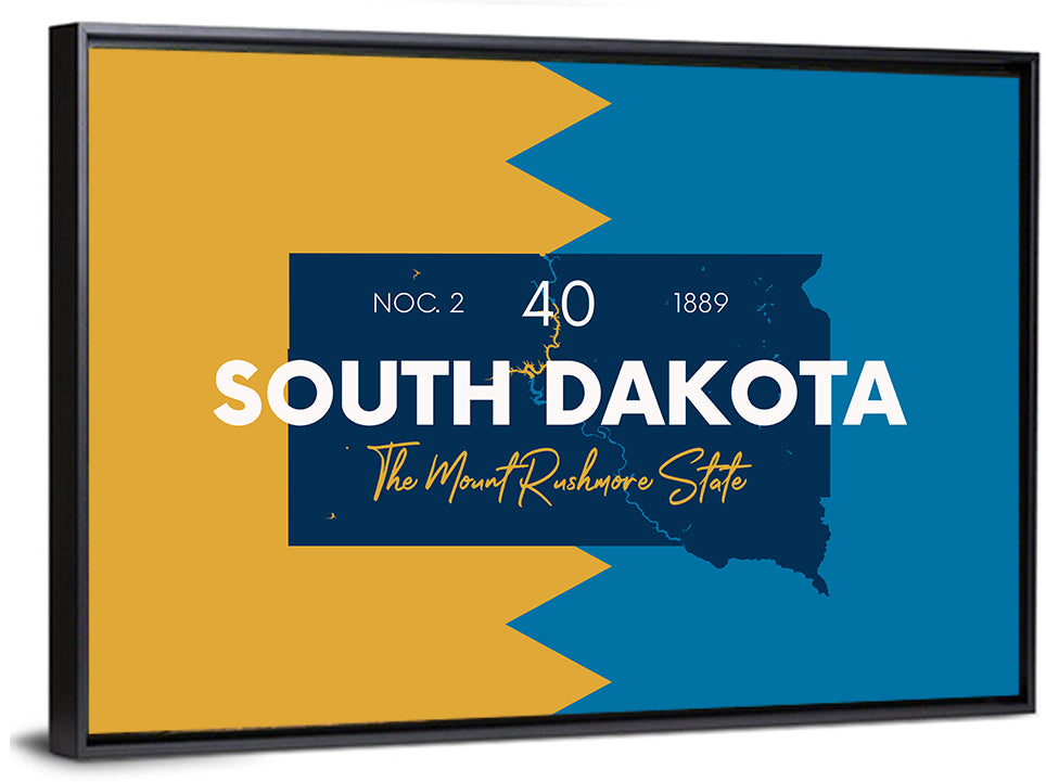 South Dakota Silhouette Map Wall Art