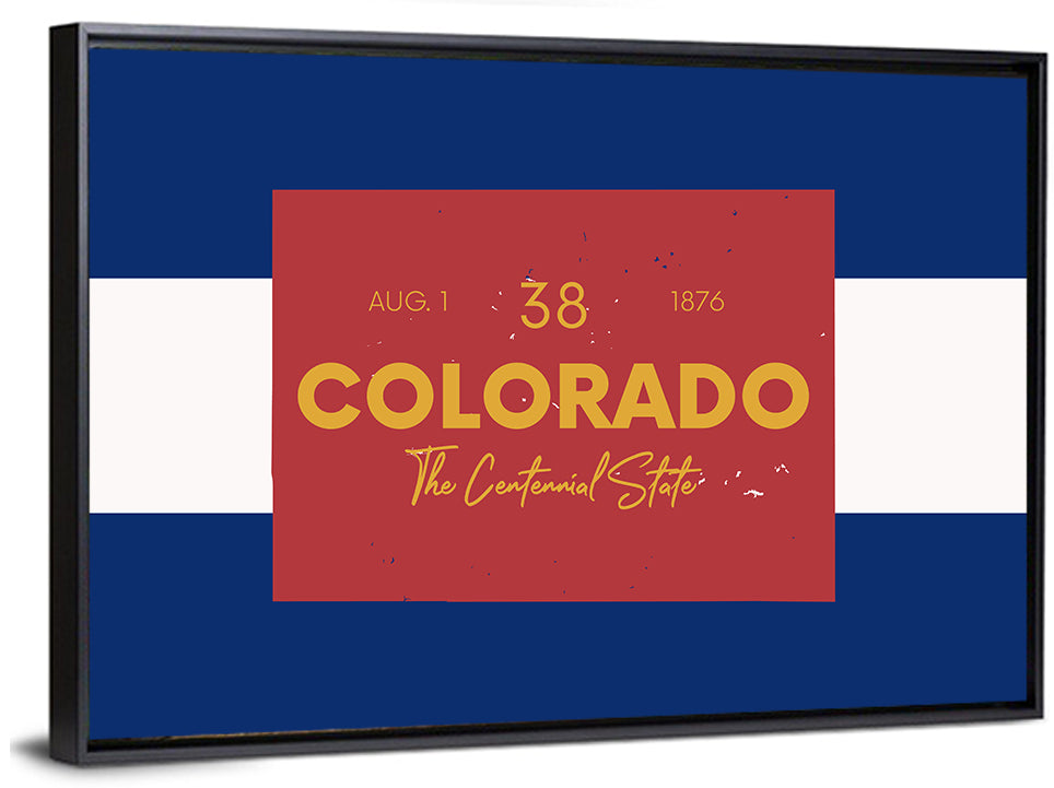 Colorado State Flag Map Wall Art