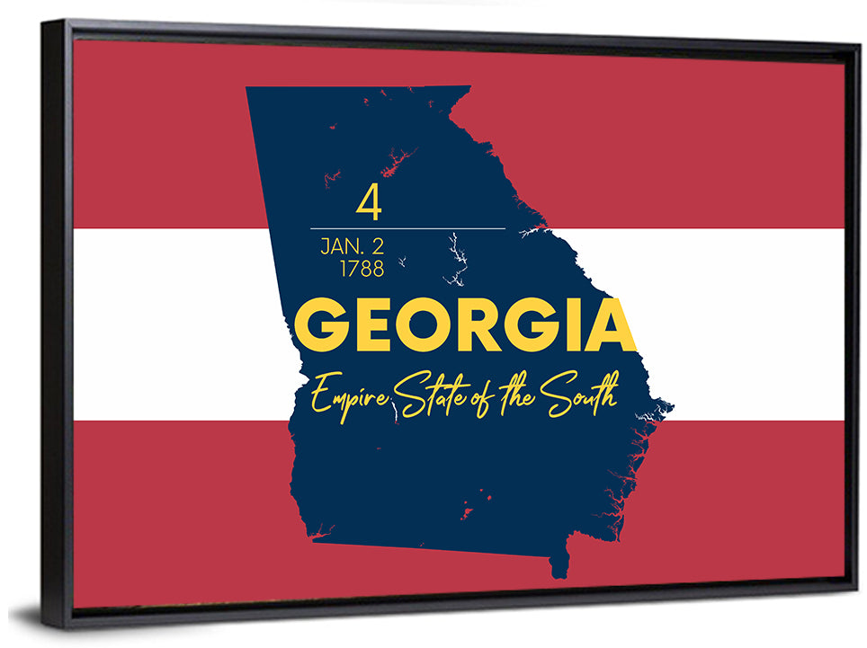 Georgia Silhouette Map Wall Art