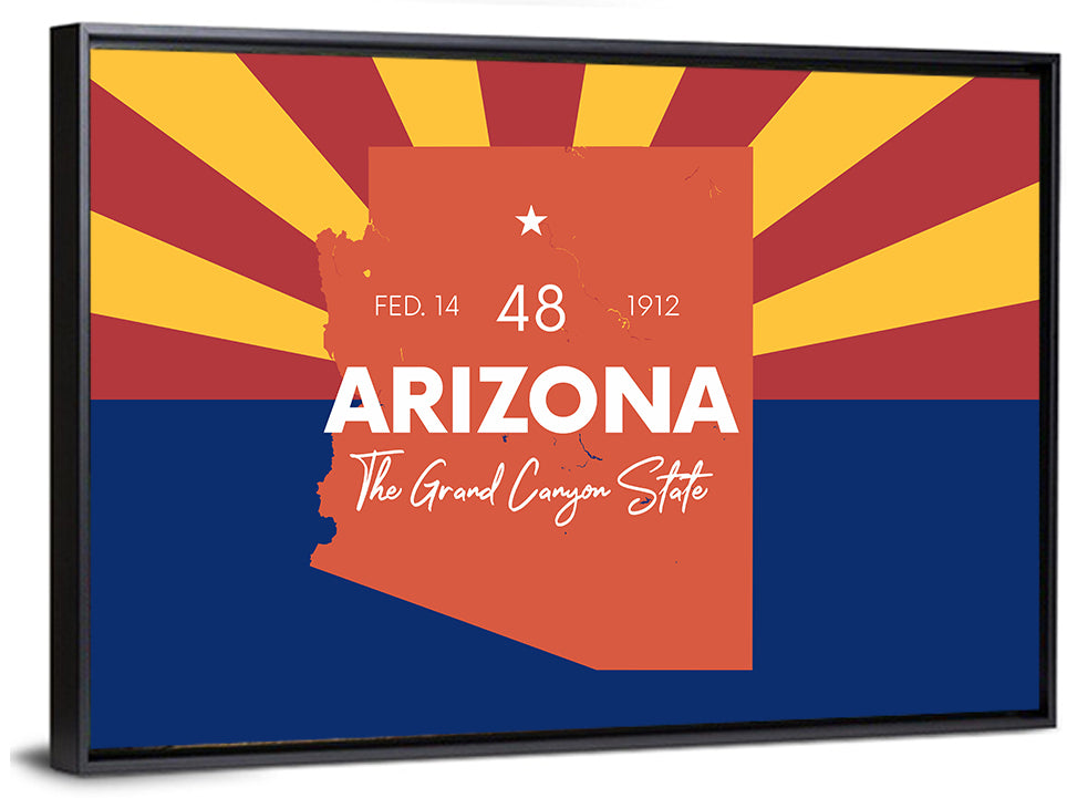 Arizona Sunburst Map Wall Art