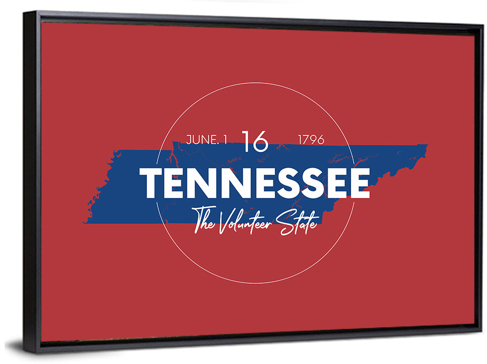 Tennessee Typographic Map Wall Art