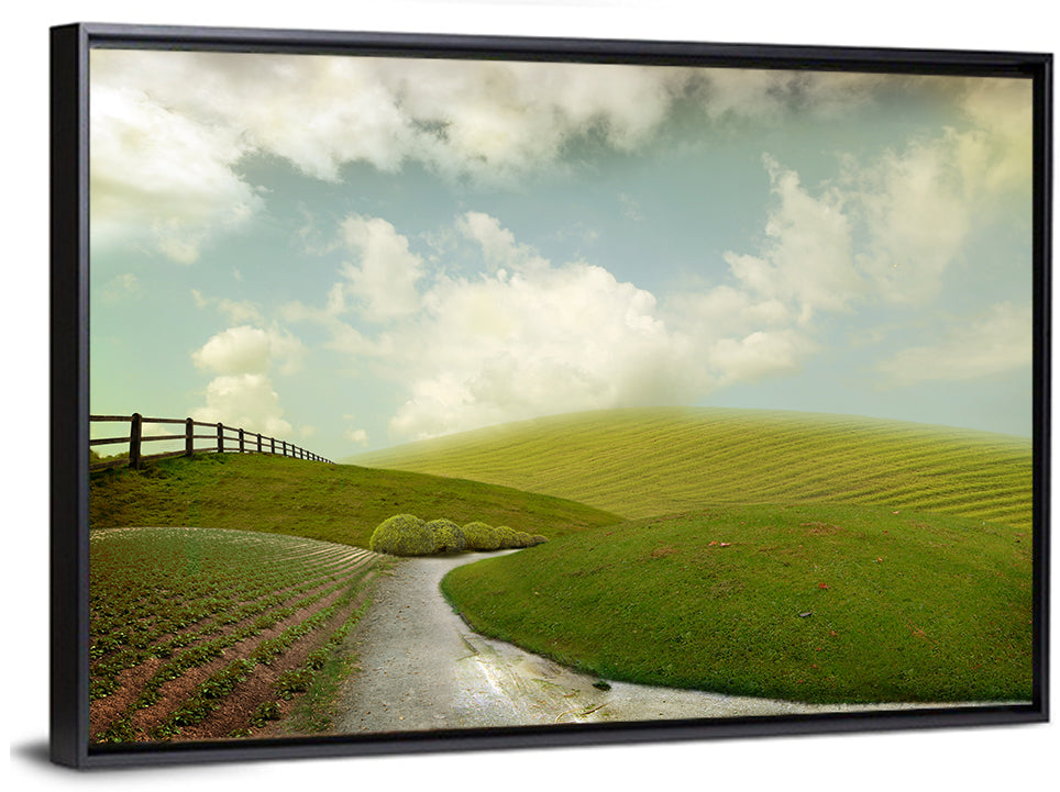 Winding Road Through Rolling Hills Wall Art