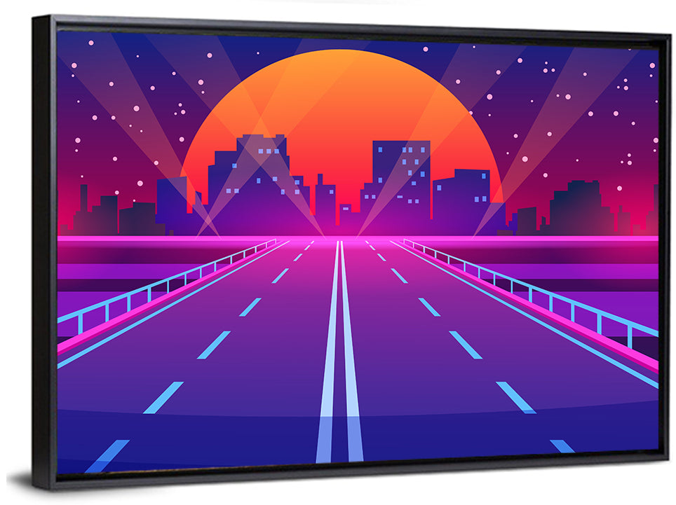 Dusk Highway Cityscape Wall Art