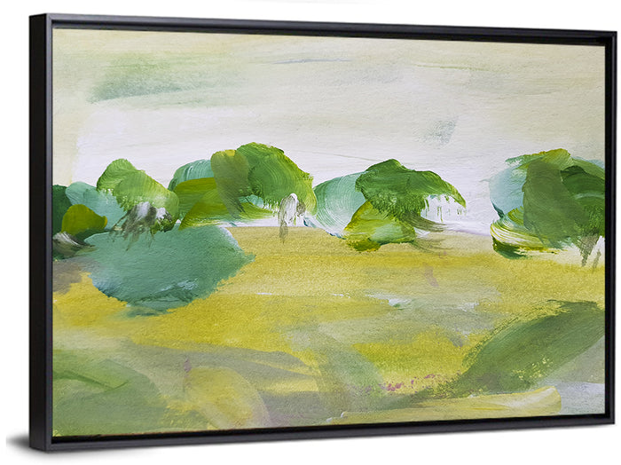 Rural Fields Abstract Wall Art as a framed canvas