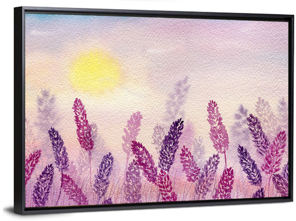 Sunlit Lavender Field Wall Art