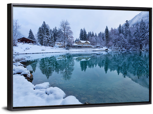 Blausee Winter Reflection Wall Art