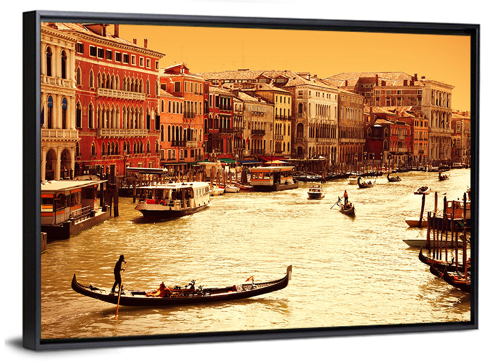 Grand Canal Gondola at Golden Hour Wall Art