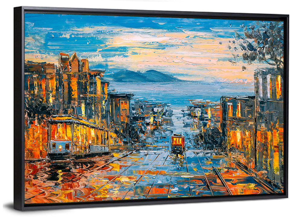 San Francisco Cable Car at Dusk Wall Art