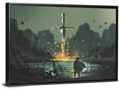 Melting Sword Illustration Wall Art