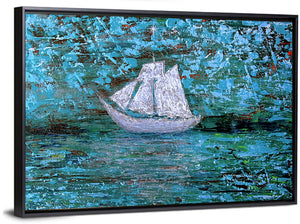 White Boat Wall Art