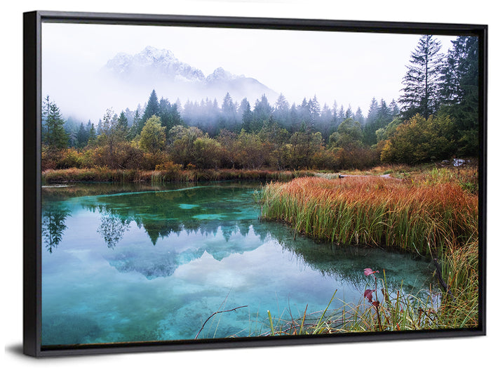 Lake Zelenci Reflections Wall Art as a framed canvas