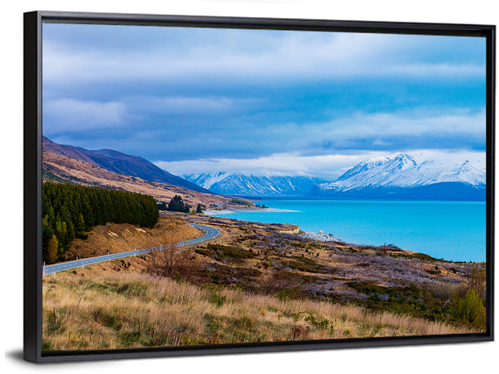 Lake Pukaki Cloudscape Wall Art as a framed canvas