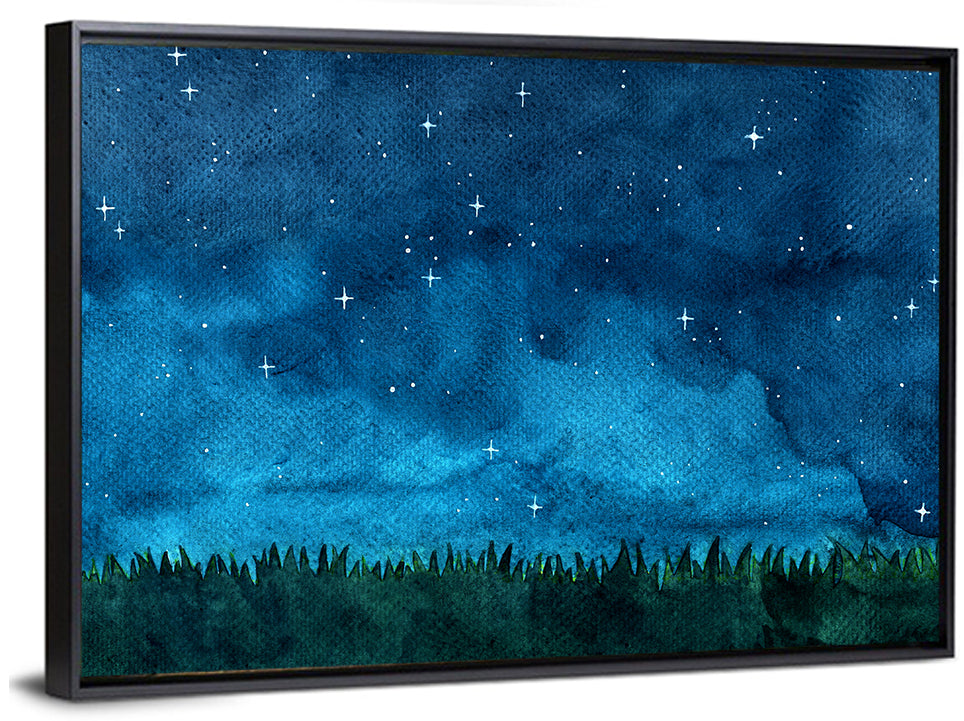 Starry Meadow Night Sky Wall Art