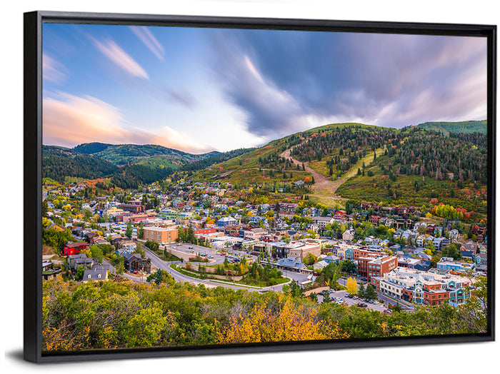 Park City Mountain View Wall Art as a framed canvas