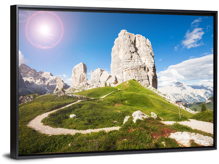 Cinque Torri Trail Wall Art as a framed canvas