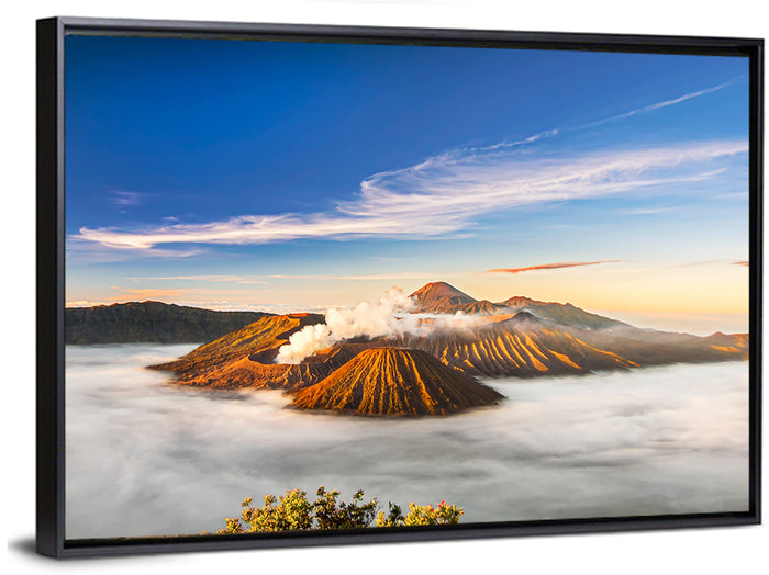 Mount Bromo Sunrise Wall Art as a framed canvas