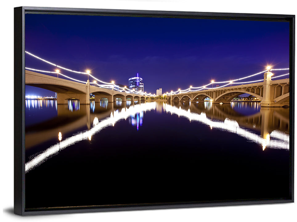 Mill Avenue Bridge Night Reflections Wall Art