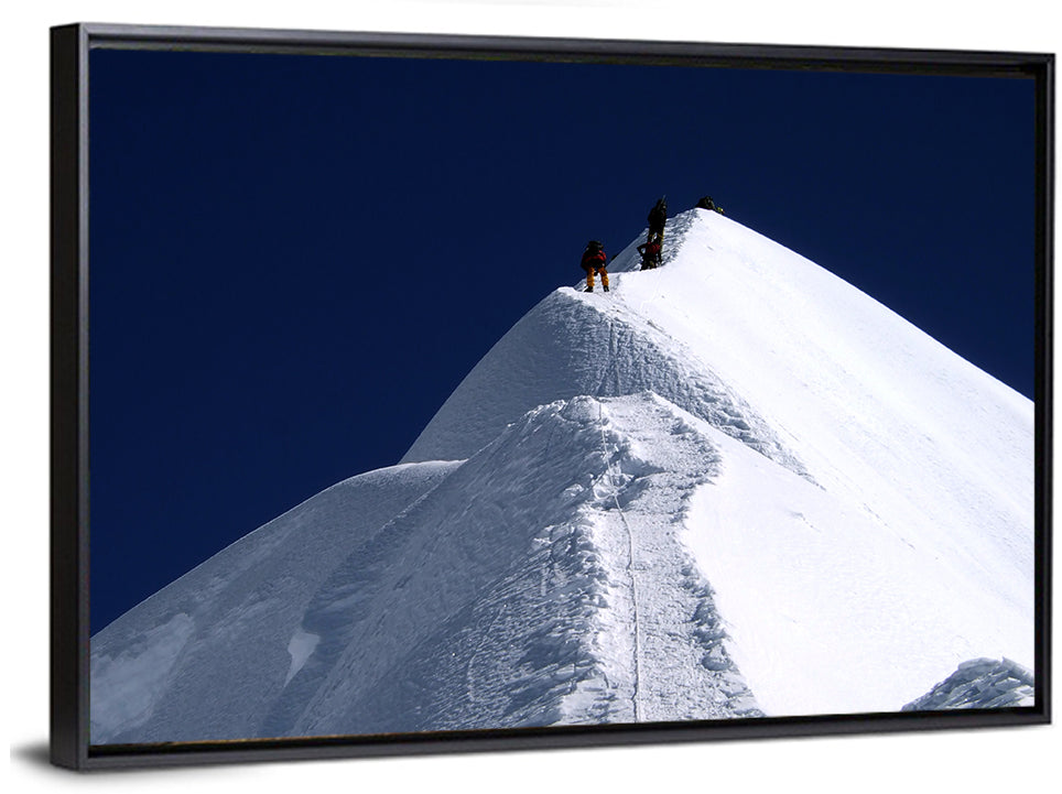 Climbers on a Snowy Himalayan Peak Wall Art