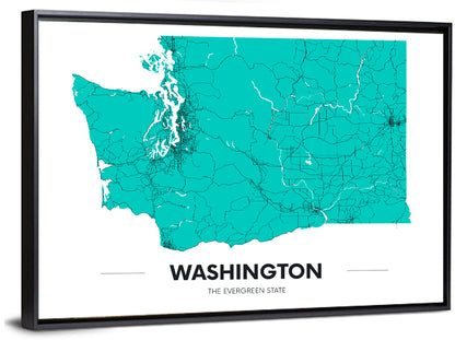 Washington State Map Wall Art