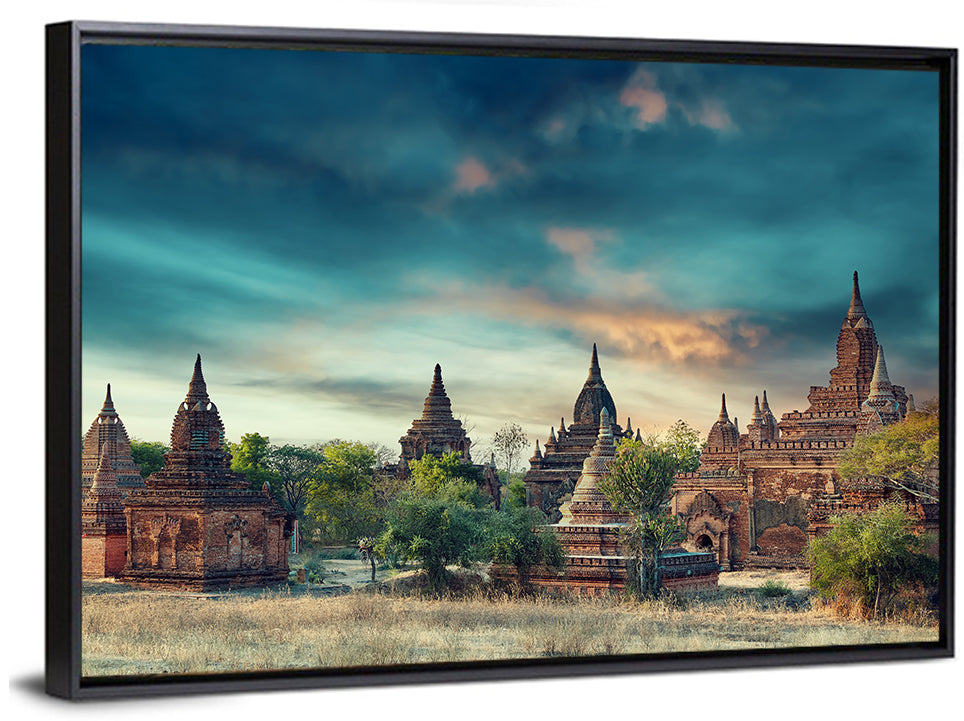 Bagan Ancient Pagodas at Sunrise Wall Art