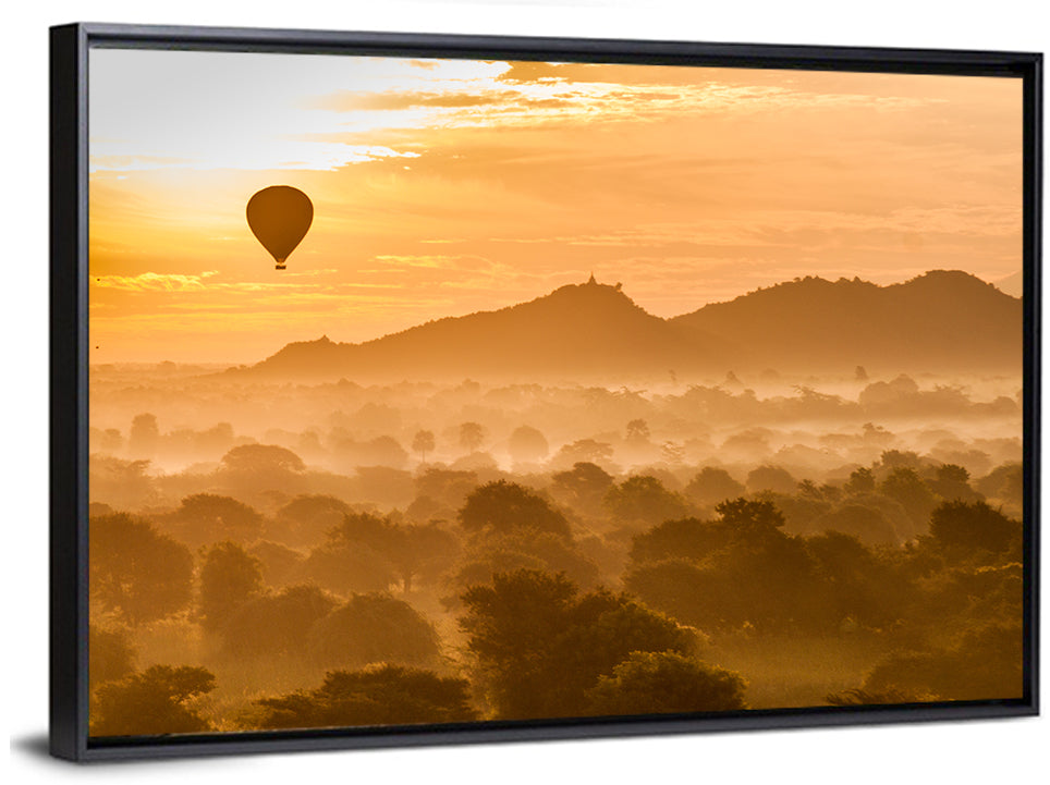 Balloon Over Old Bagan Wall Art