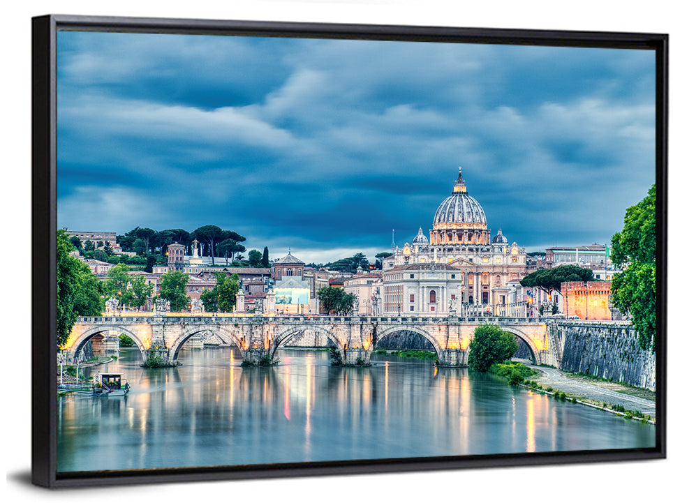 St Peter's Basilica at Dusk Wall Art