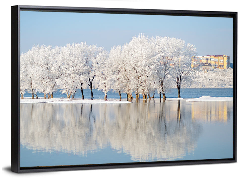 Winter Lake Reflection Wall Art