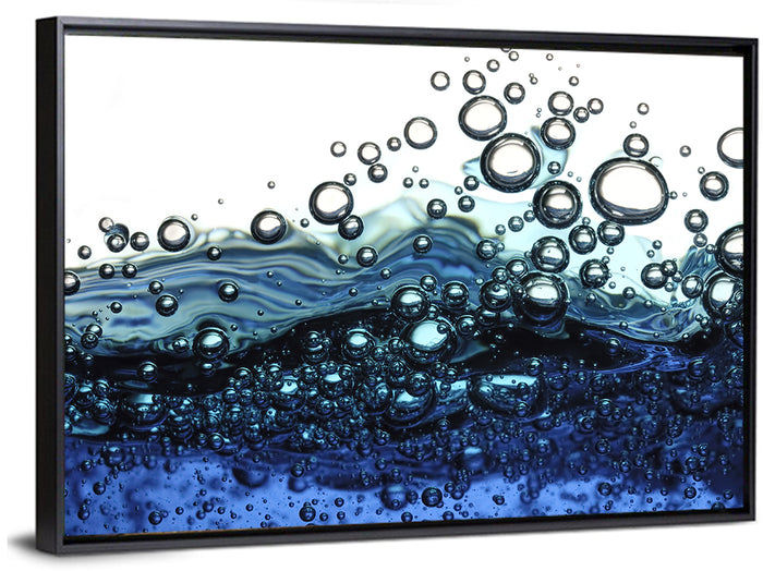 Underwater Bubbles Wall Art as a framed canvas