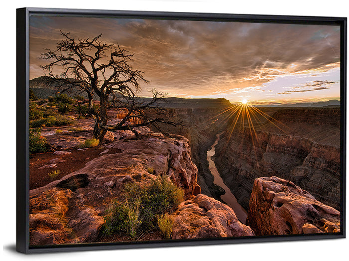 Arizona Canyon Sunset Wall Art as a framed canvas