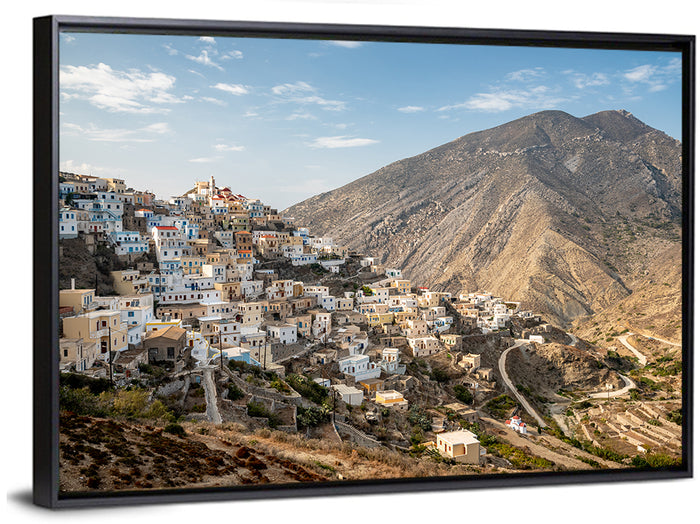 Olympos Village, Karpathos Greece Wall Art as a framed canvas