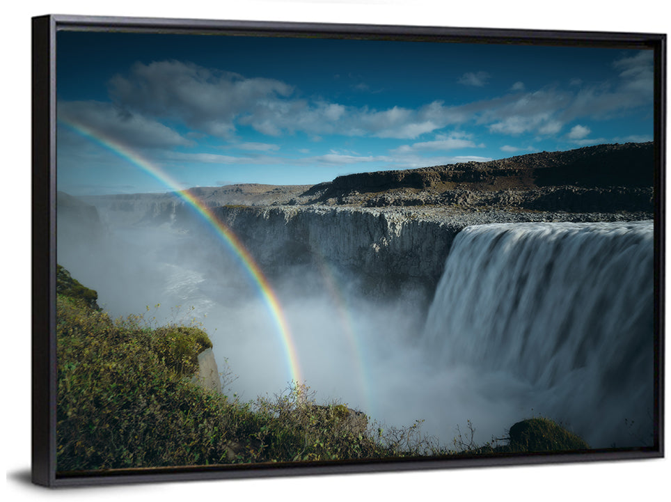 Dettifoss Waterfall with Double Rainbow Wall Art