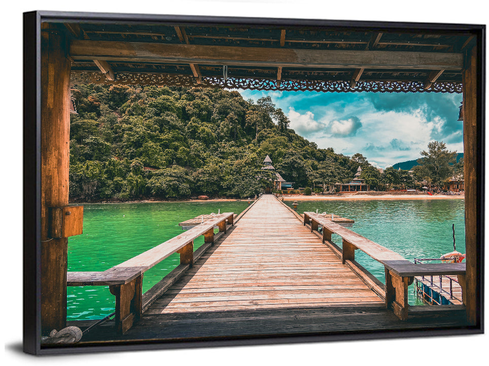 Santhiya Pier Over Turquoise Water Wall Art