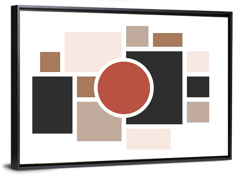 Terracotta Geometric Circle Composition Wall Art