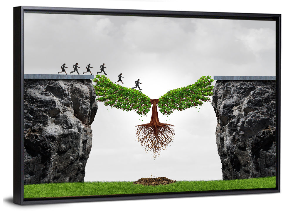 Winged Tree Over Chasm Wall Art