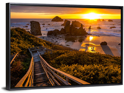 Bandon Beach Sunset Wall Art