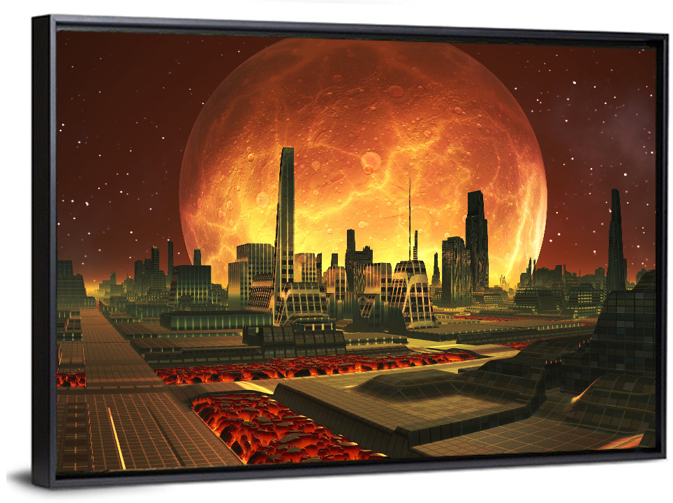 Molten Lunar Cityscape Wall Art