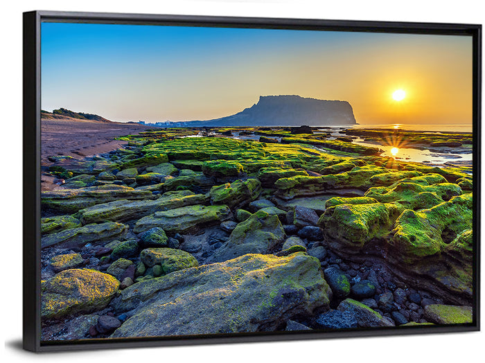 Seongsan Ilchulbong Sunrise Wall Art as a framed canvas