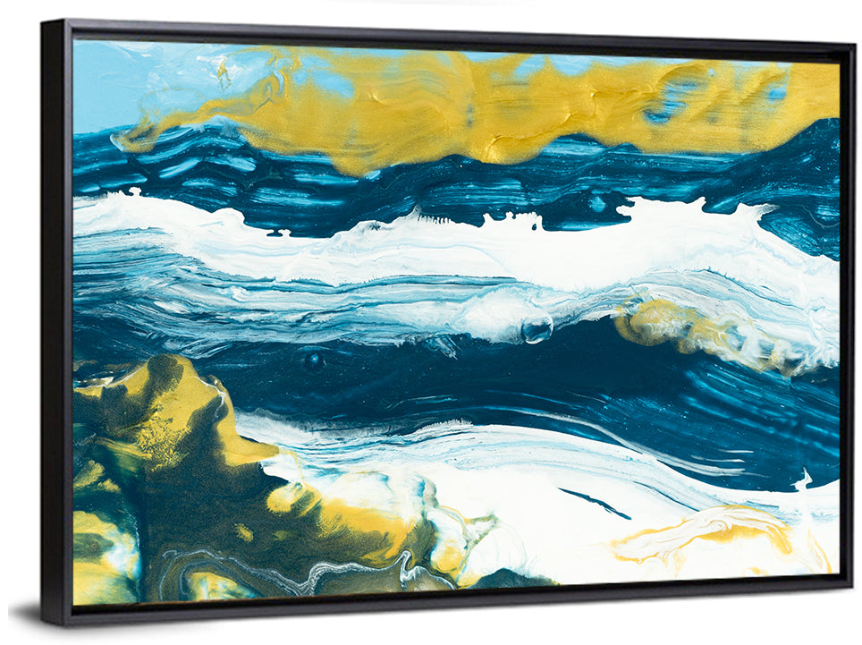 Flowing Streams with Gold Accents Wall Art