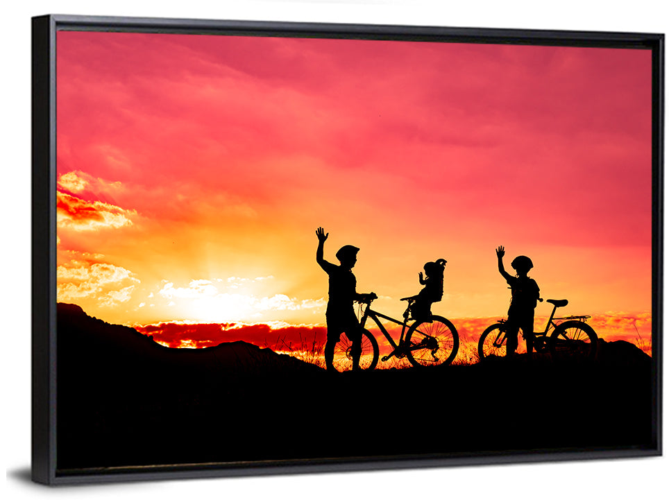 Family Ride at Sunset Wall Art