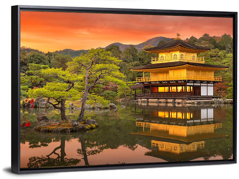 Kinkaku-ji at Sunset Wall Art