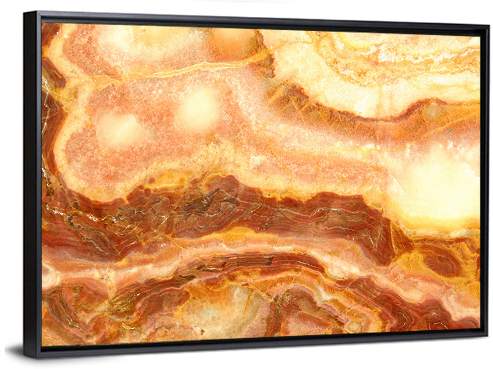 Golden Agate Stone Abstract Wall Art as a framed canvas