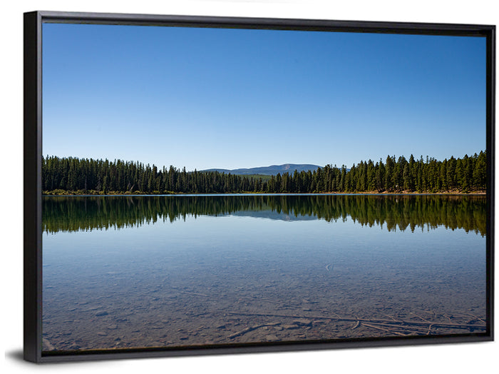 Holland Lake Reflection Wall Art as a framed canvas