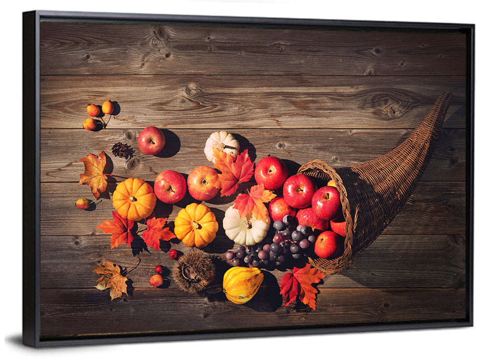 Thanksgiving Cornucopia Still Life Wall Art