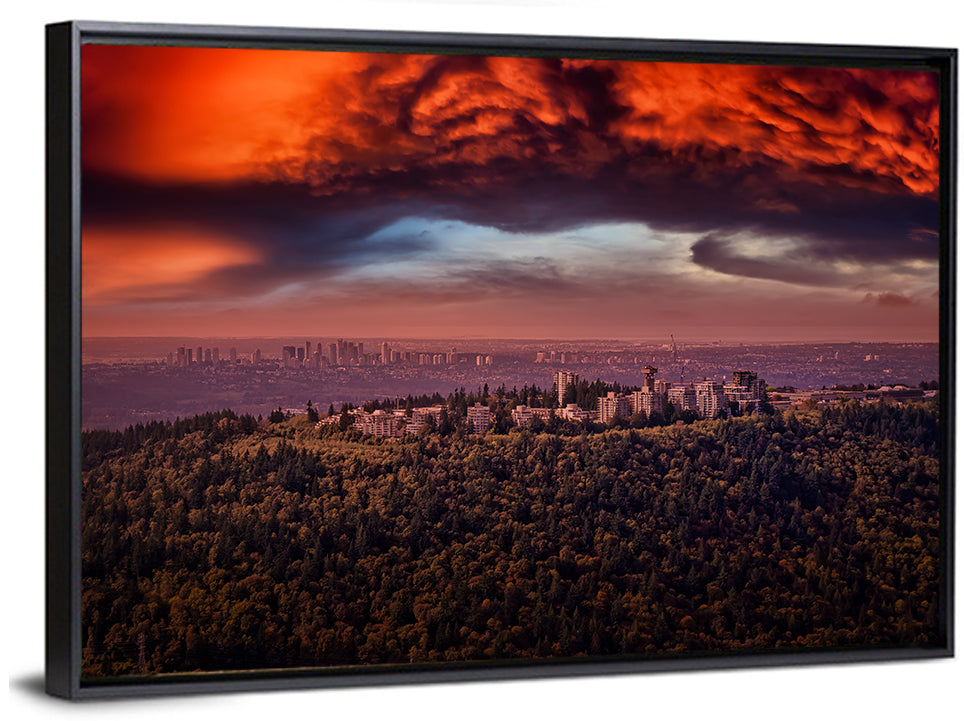 Burnaby Mountain Sunset Skyline Wall Art