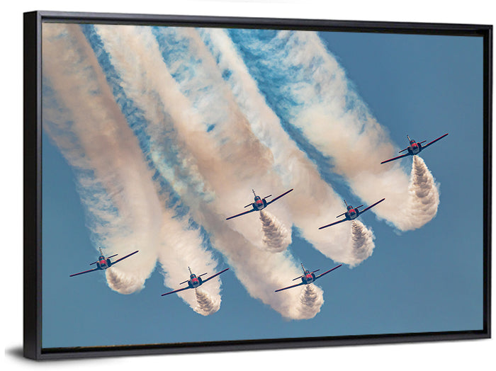Patrulla Aguila Casa C-101 V Formation Wall Art as a framed canvas