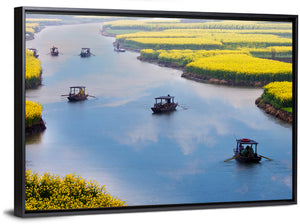 Boats in River Wall Art