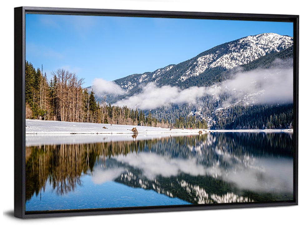 Snow-capped Kachess Lake Reflection Wall Art